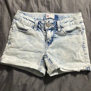 Jean shorts. Light wear. Like new. Smoke free home.